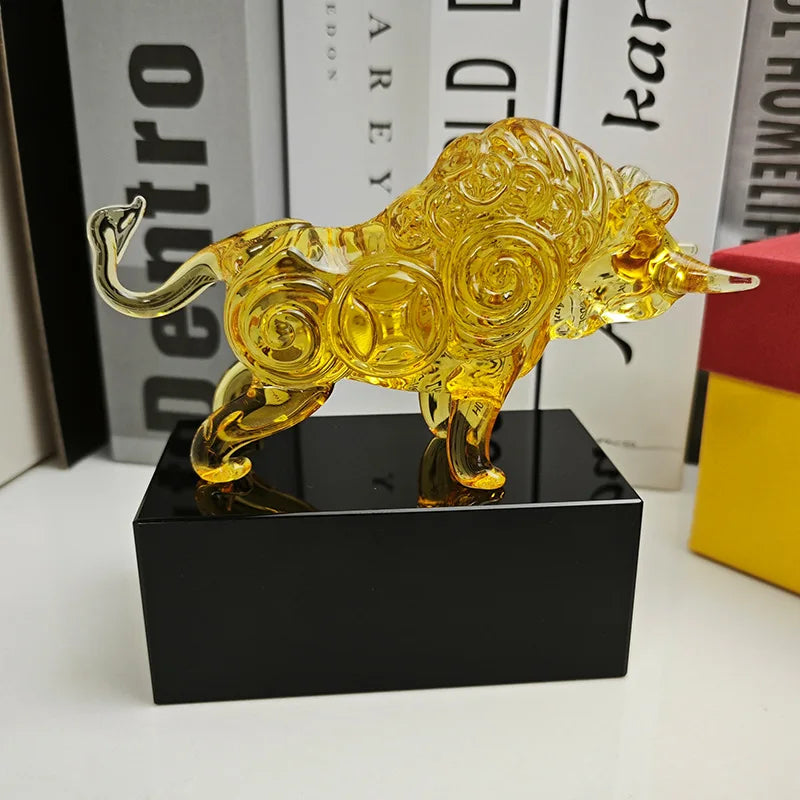 Escultura de Touro Cristalino