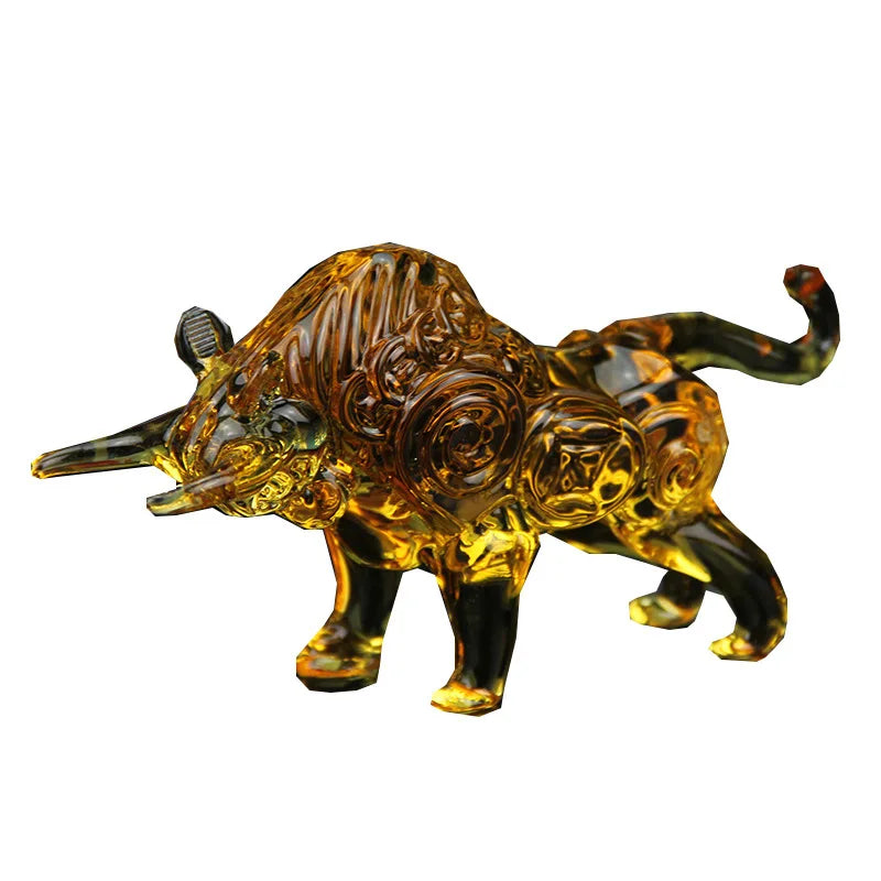 Escultura de Touro Cristalino