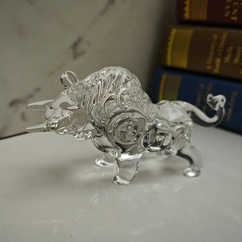 Escultura de Touro Cristalino