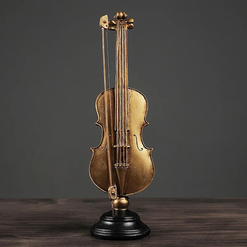 Escultura de Violino e Saxofone de Resina