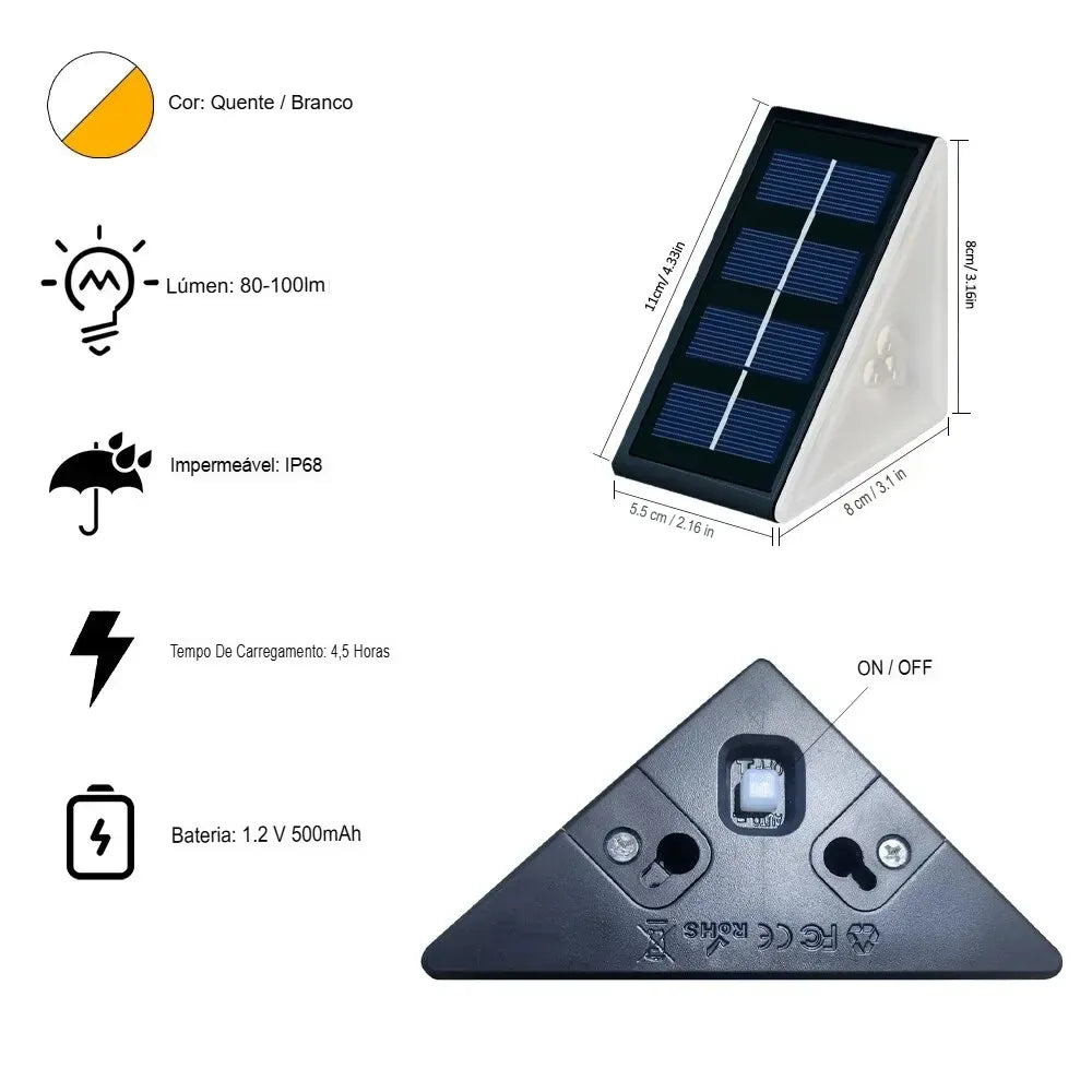 Luminária para Área Externa com Painel Solar