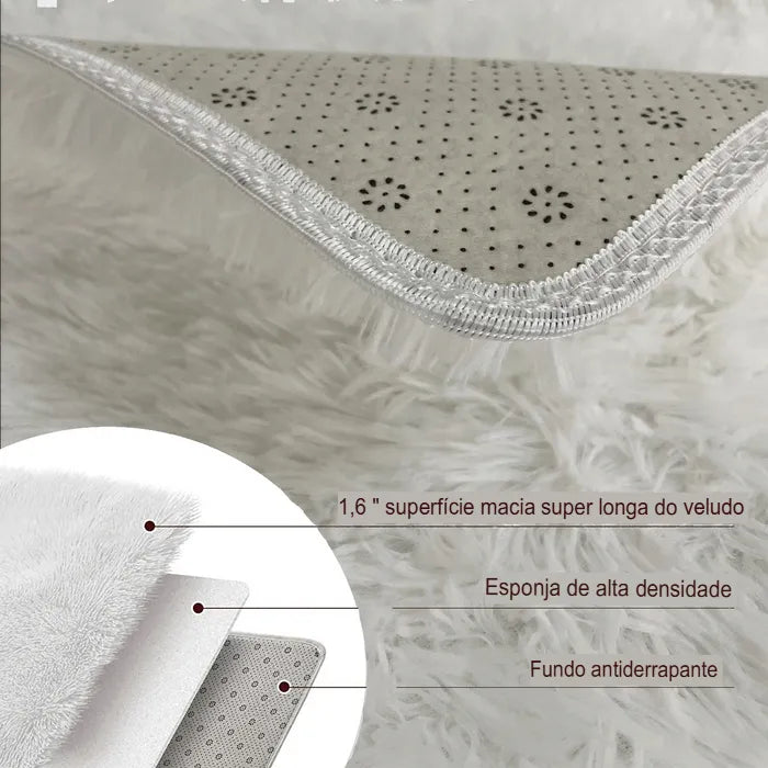 Tapete de Pelúcia Antiderrapante