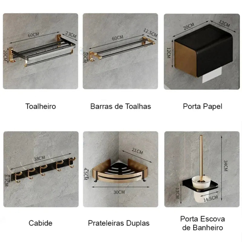 Acessórios de Banheiro de Alumínio