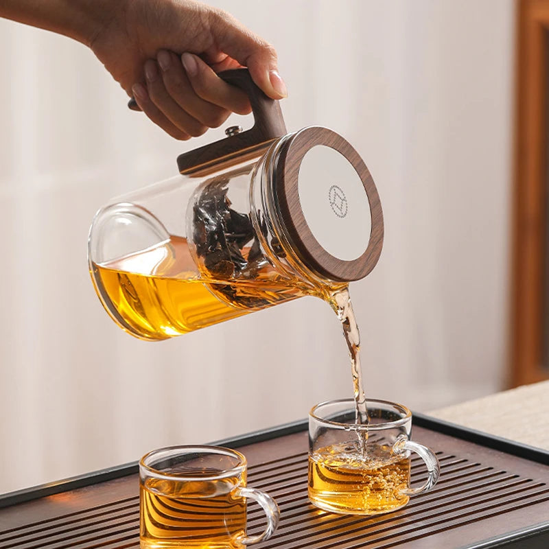 Bule de Chá Transparente com Filtro