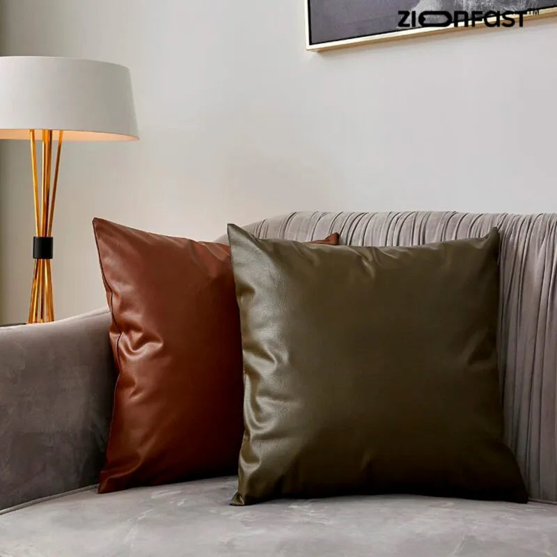 Capa de Almofada de Couro Impermeável