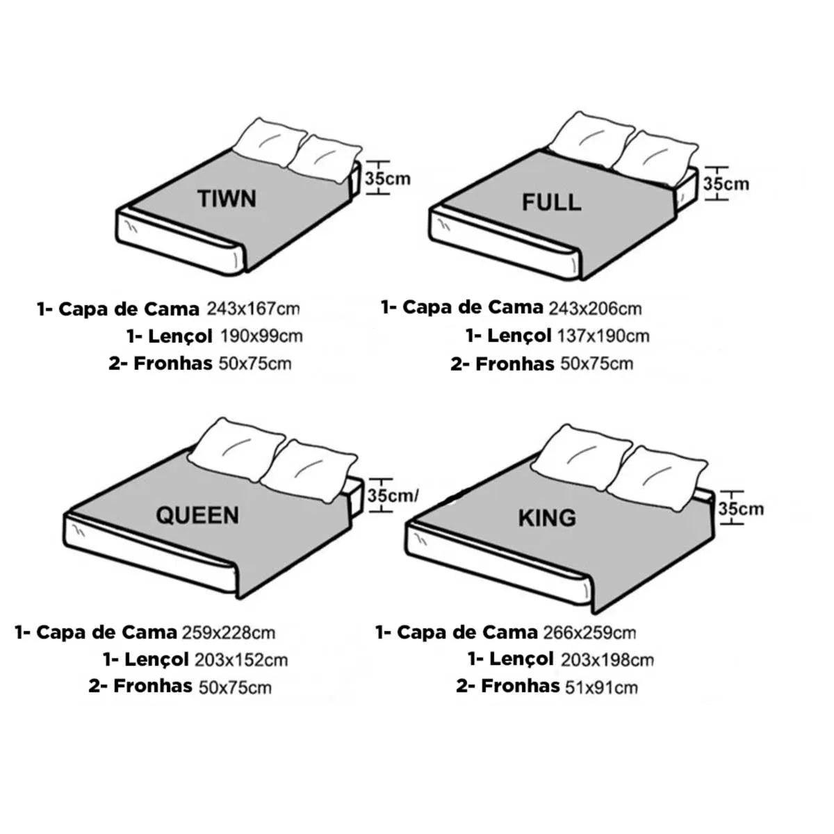 Conjunto de Lençóis de Cetim