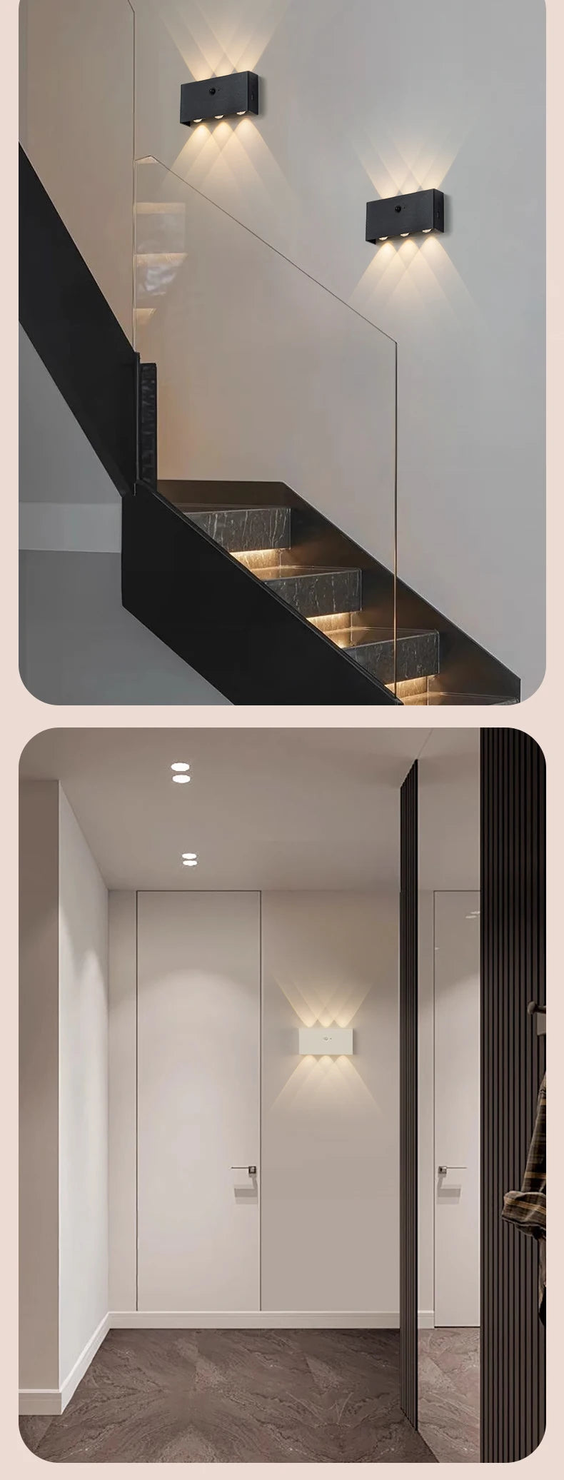 Luminária Arandela com Sensor de Movimento Preto