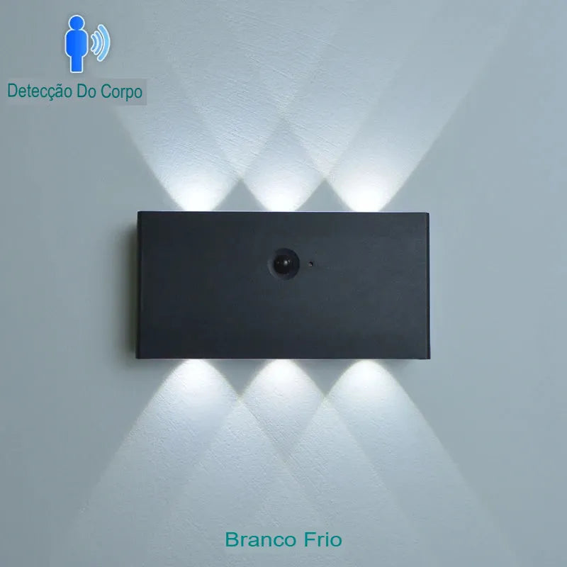 Luminária Arandela com Sensor de Movimento Preto