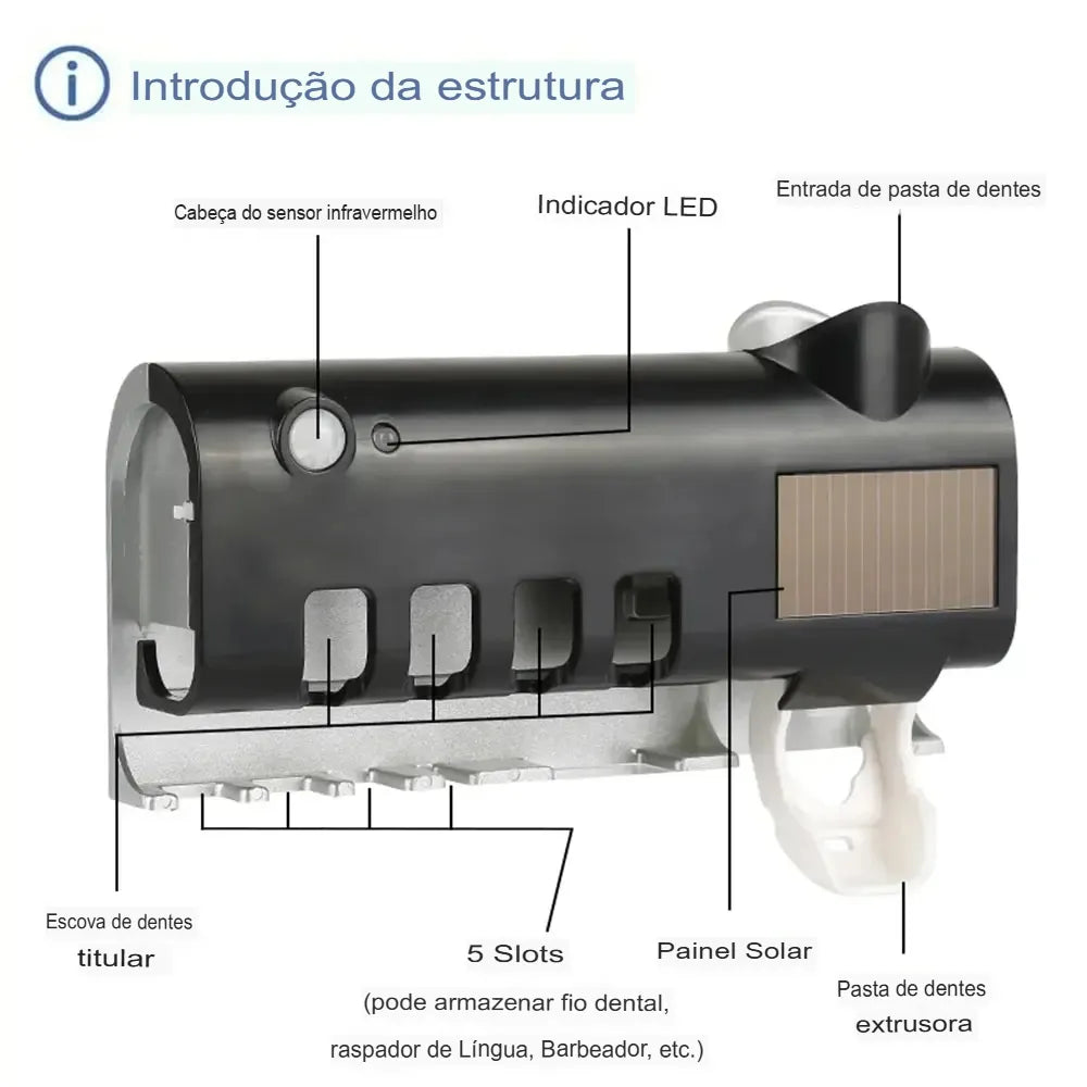 Suporte de Escovas de Dente e Esterilizador