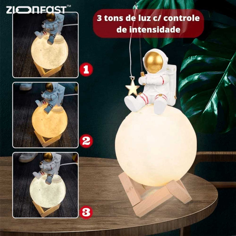 Spaceshine™ Umidificador e Lúminaria de Lua Astronauta - Zion™ - Zion Fast 