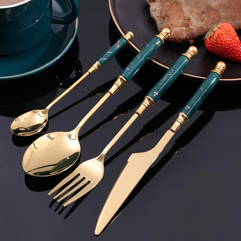 Conjunto de Talheres de Luxo de Aço Inoxidável