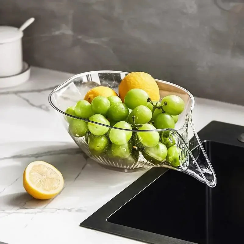 Escorredor de Frutas e Legumes de Vidro