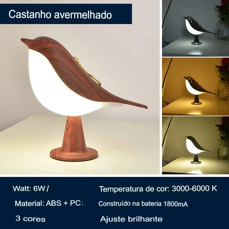 Luminária de Mesa de Pássaro Moderna