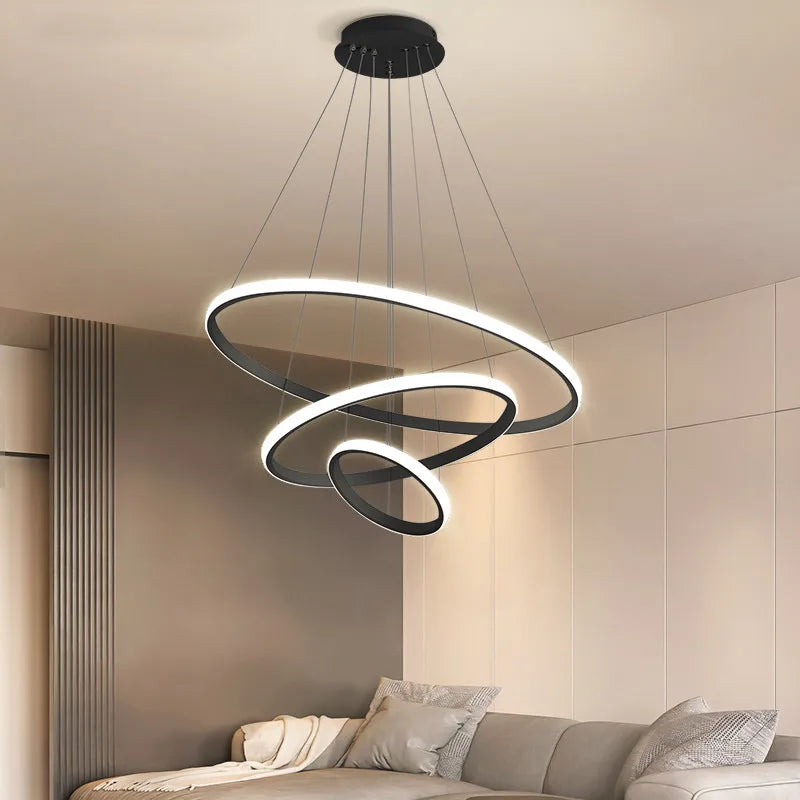 Lustre Pendente Circular Triplo em Led