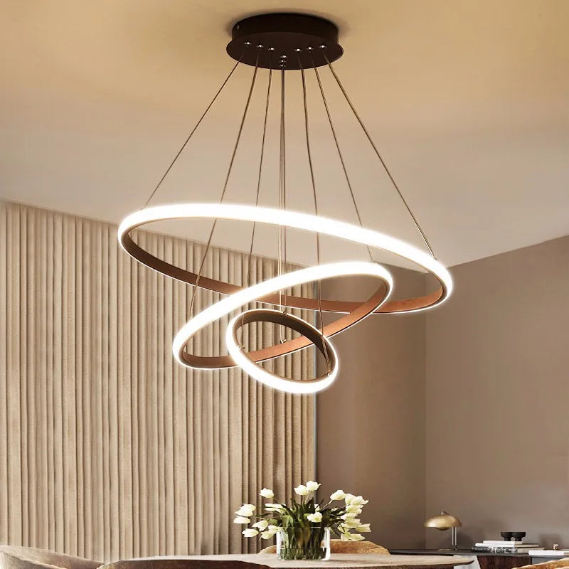 Lustre Pendente Circular Triplo em Led