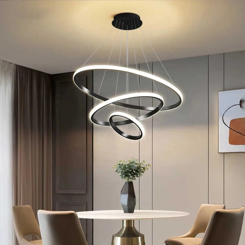 Lustre Pendente Circular Triplo em Led 