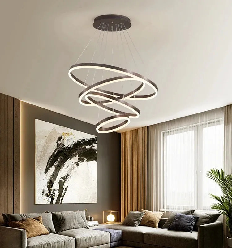 Lustre Pendente Circular Triplo em Led 