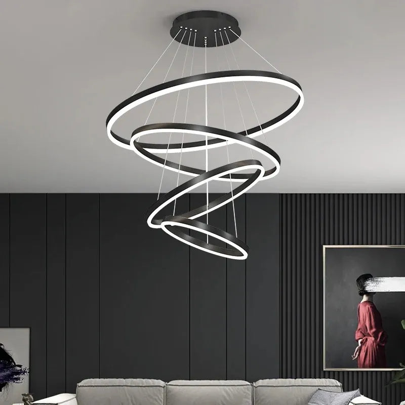 Lustre Pendente Circular Triplo em Led 