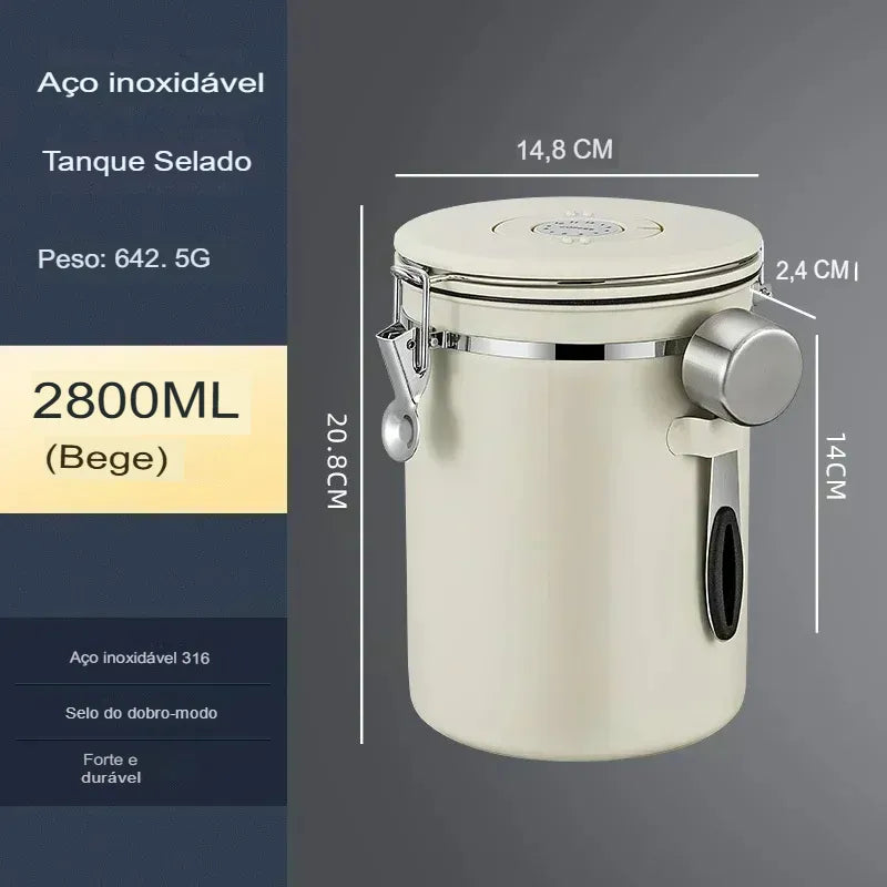 Potes de Armazenamento de Inox