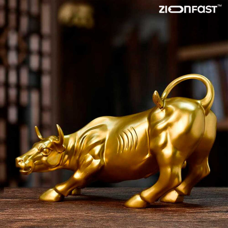 Escultura Touro de Wall Street Dourado - Zion™ - Zion Fast 