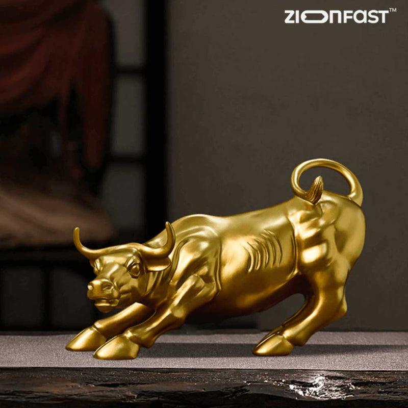 Escultura Touro de Wall Street Dourado - Zion™ - Zion Fast 