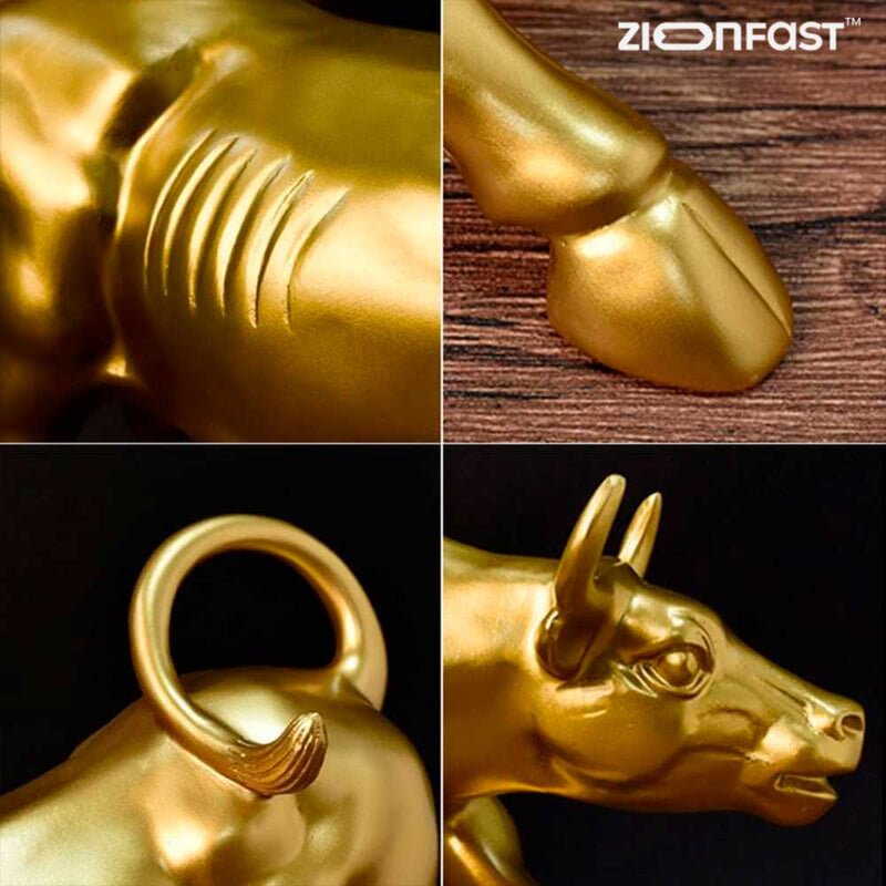 Escultura Touro de Wall Street Dourado - Zion™ - Zion Fast 