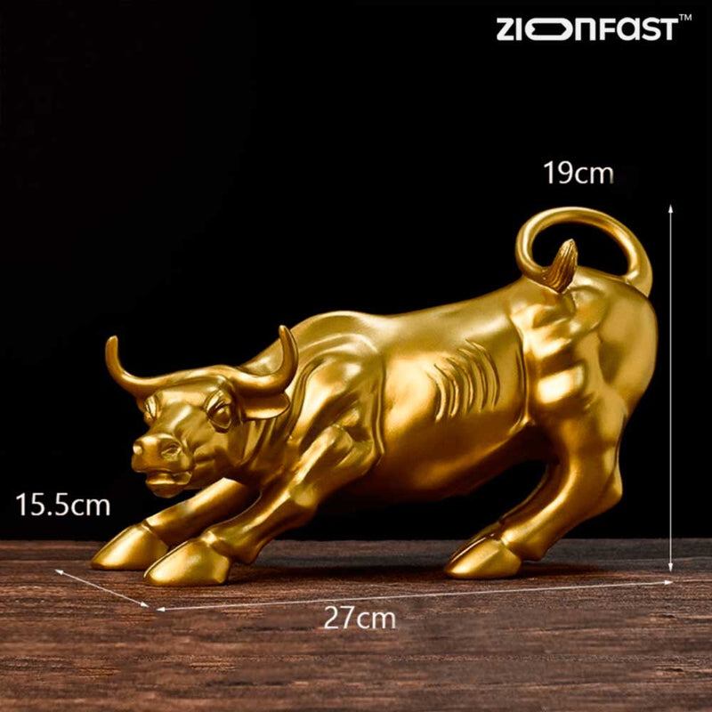 Escultura Touro de Wall Street Dourado - Zion™ - Zion Fast 