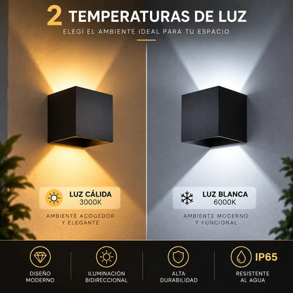 Aplique LED Cubo Moderno IP65