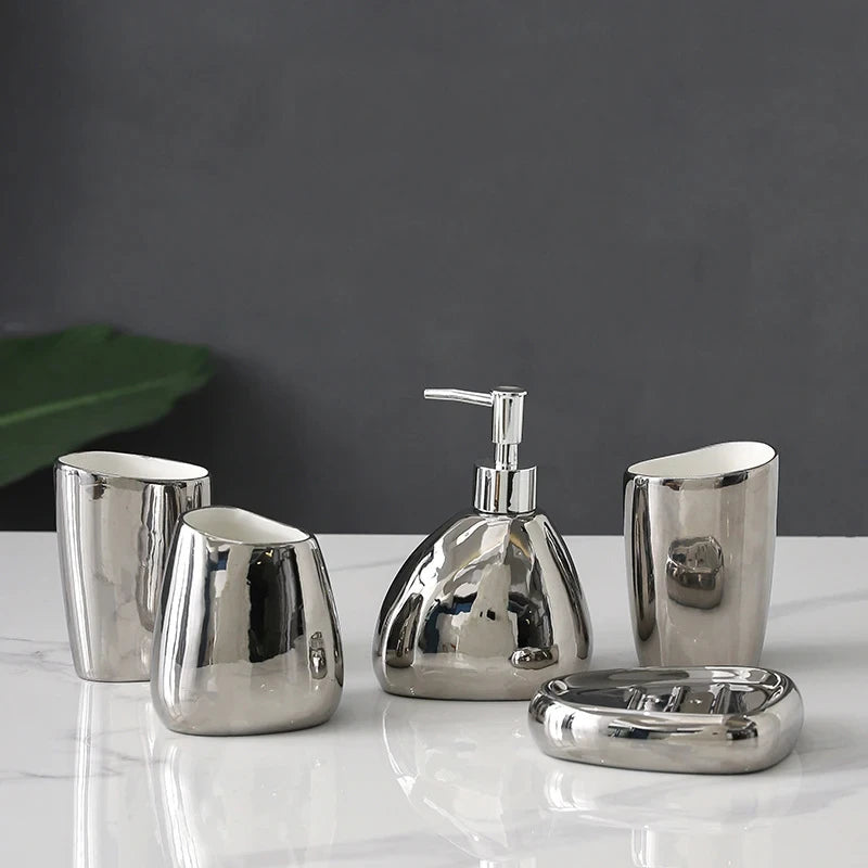 Conjunto de Acessórios de Banheiro de Cerâmica 