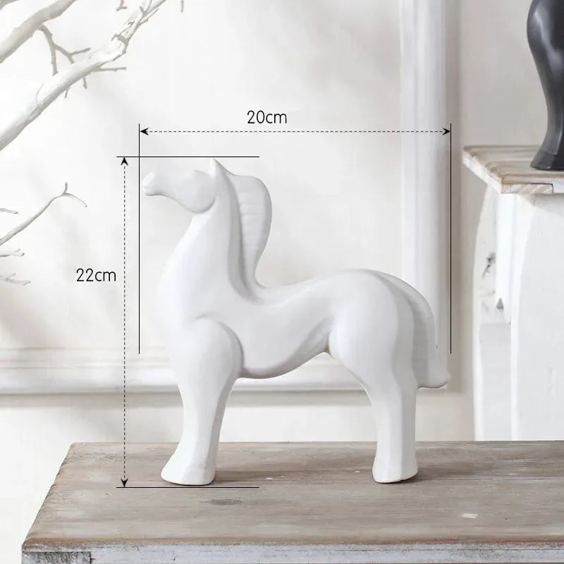 Escultura de Cavalo de Cerâmica 