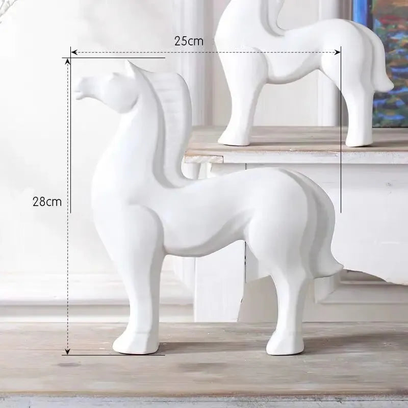 Escultura de Cavalo de Cerâmica 