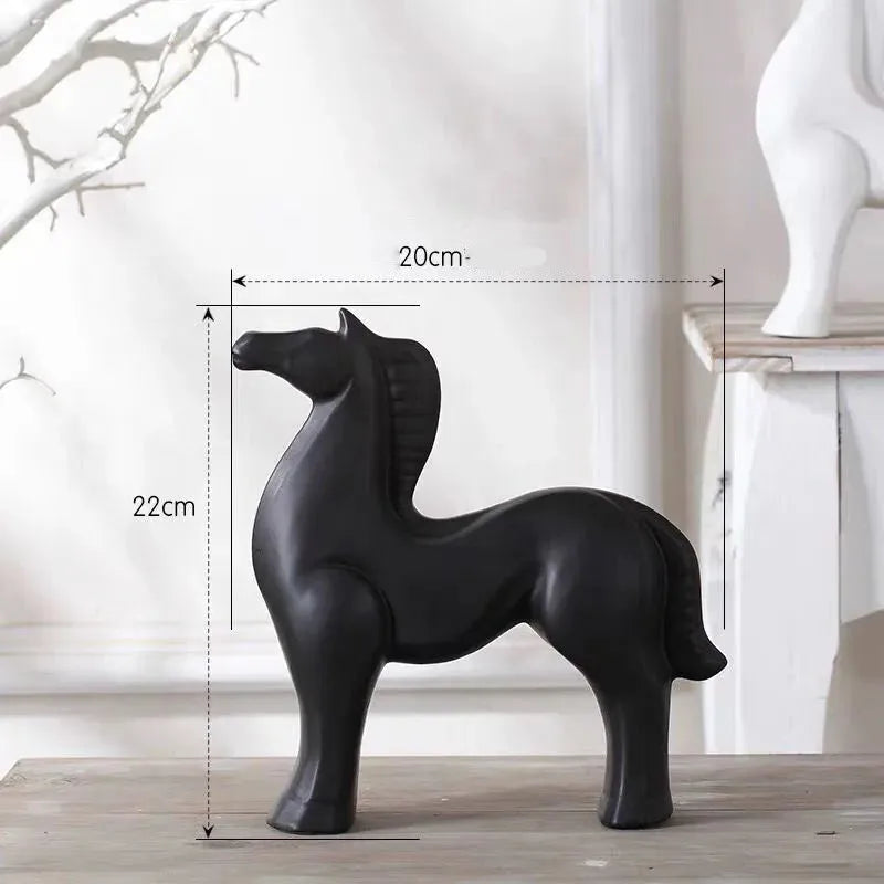Escultura de Cavalo de Cerâmica 