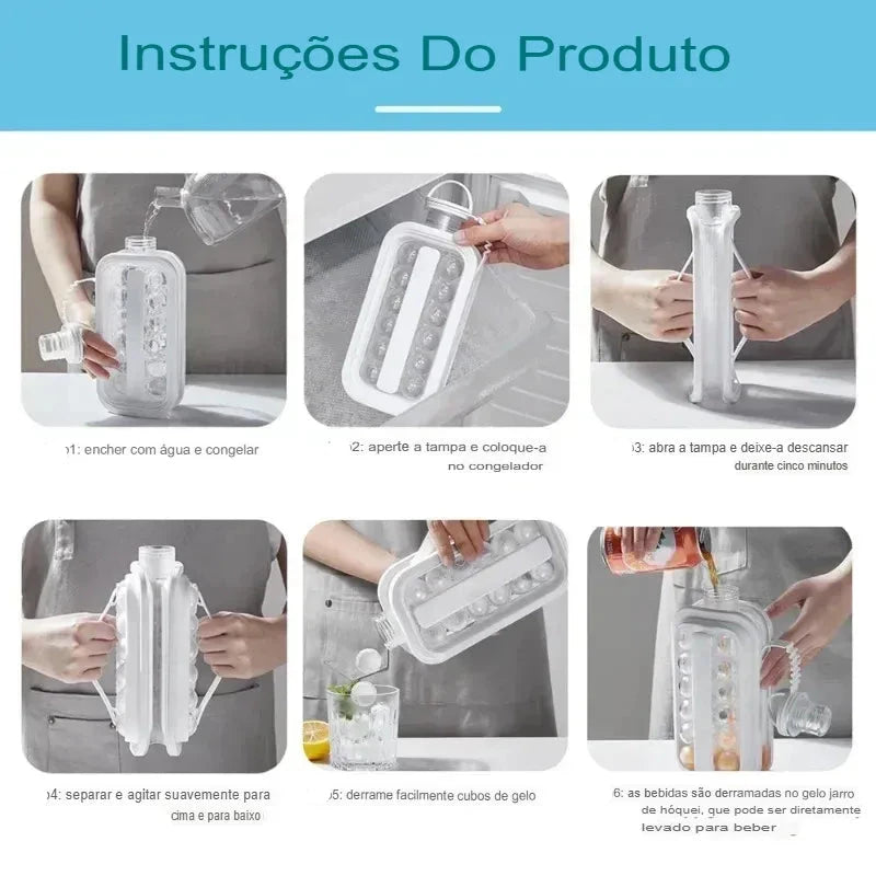 Forma de Gelo e Garrafa Portátil 