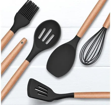 Kit Jogo 12 Peças Utensílios de Silicone 