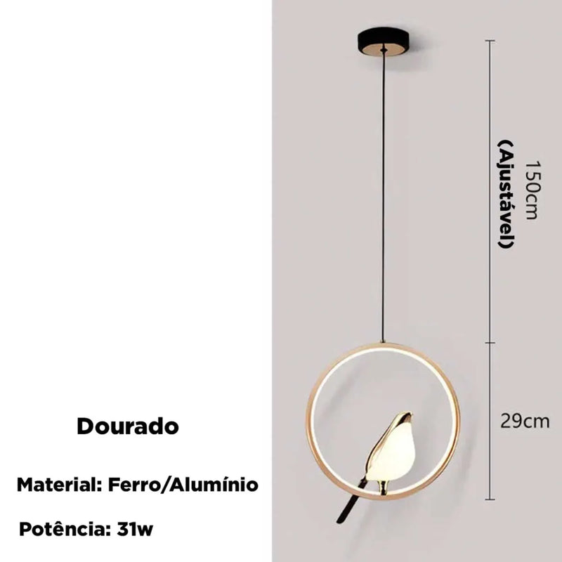 Lustre Pendente Pássaro de Luxo - Zion™