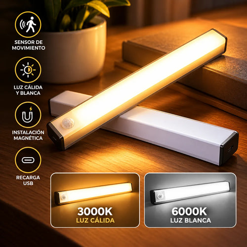 Luz LED Magnética Recargable con Sensor de Movimiento