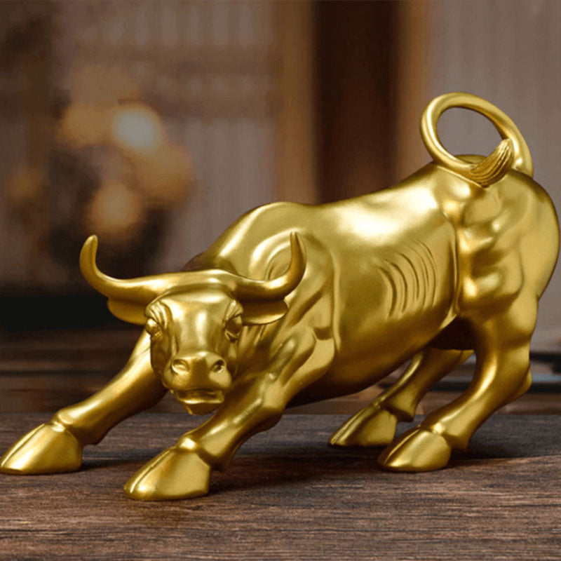 Escultura Touro de Wall Street Dourado - Zion™