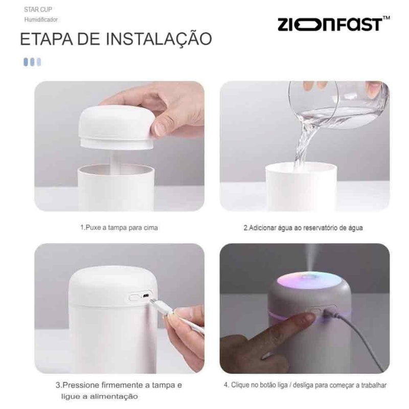 Difusor de ambiente - Zion™ Umidificador Air Pro - Zion Fast 